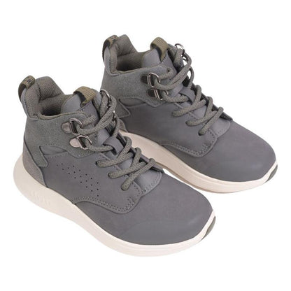 Botín De Niño Gris Con Cordones Caña Alta - Louicid