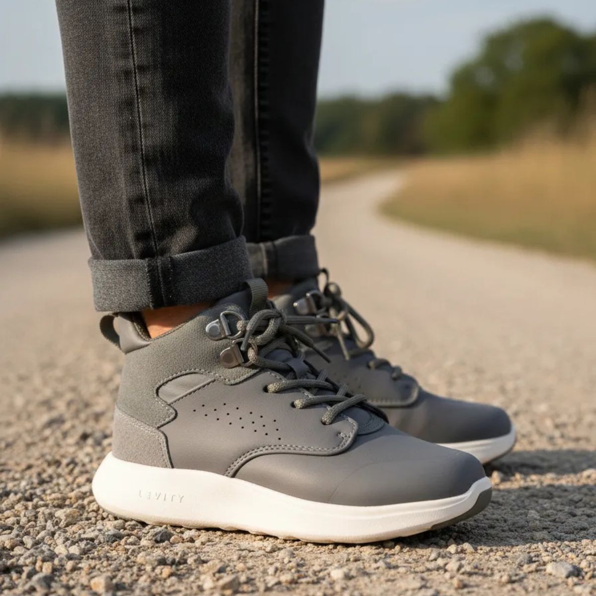Botín Niño Gris Caña Alta - Louicid