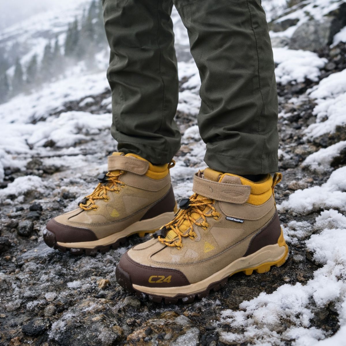 Botín Outdoor Niño Waterproof Beige Nieve - Louicid