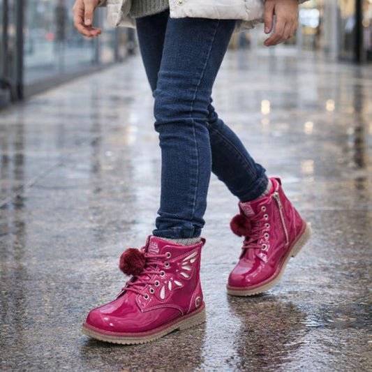 Bototo De Bebé Niña Pompón Burdeo - Louicid