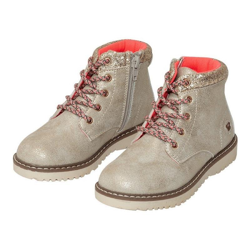 Bototo De Niña Cordones Brillos Beige - Louicid