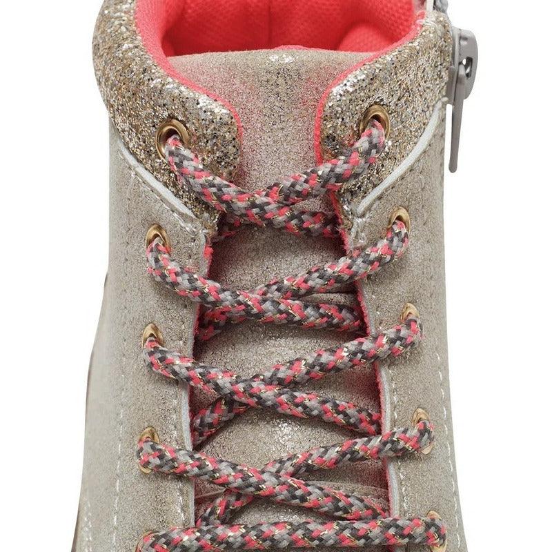 Bototo De Niña Cordones Brillos Beige - Louicid