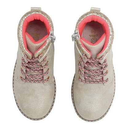 Bototo De Niña Cordones Brillos Beige - Louicid