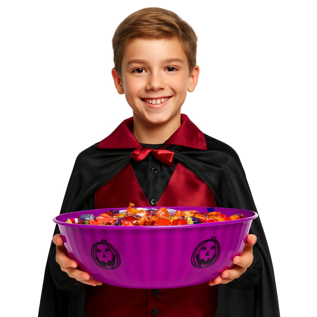 Bowl Plástico Morado Calabaza Halloween Niño - Louicid