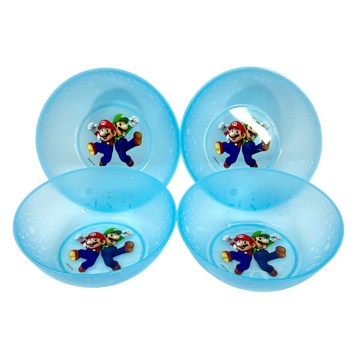 Bowl Plástico Reutilizable Mario Bros 4pzas - Louicid
