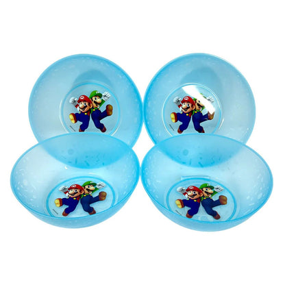 Bowl Plástico Reutilizable Mario Bros 4pzas - Louicid