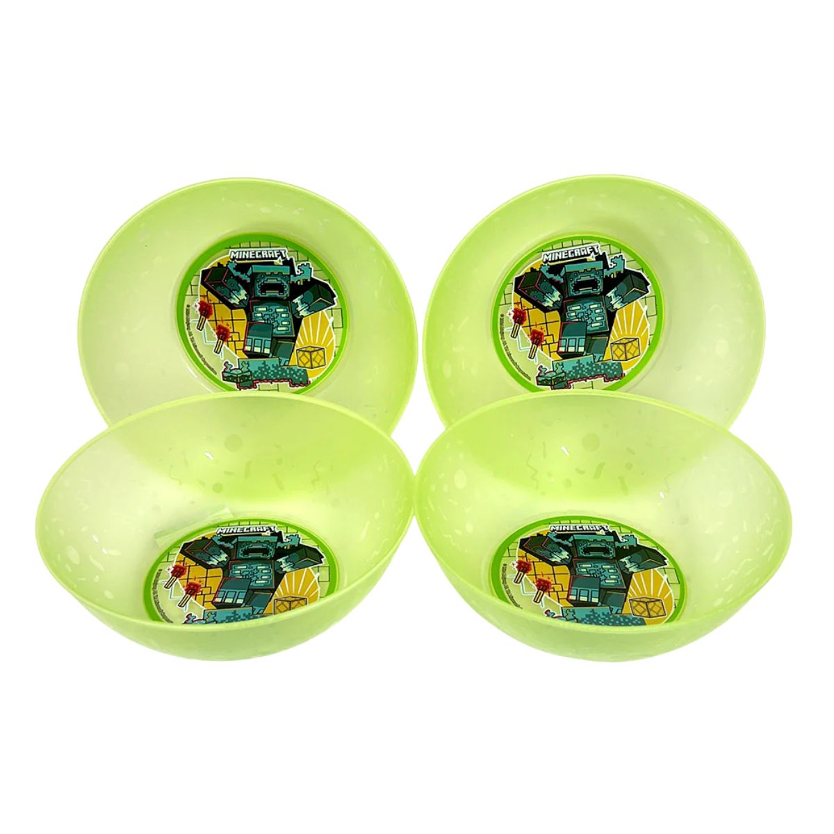 Bowl Plástico Reutilizable Minecraft 4pzas - Louicid