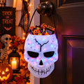 Balde Cabeza Calavera Con Luz Y Sonido 18cm Halloween En Puerta - Louicid