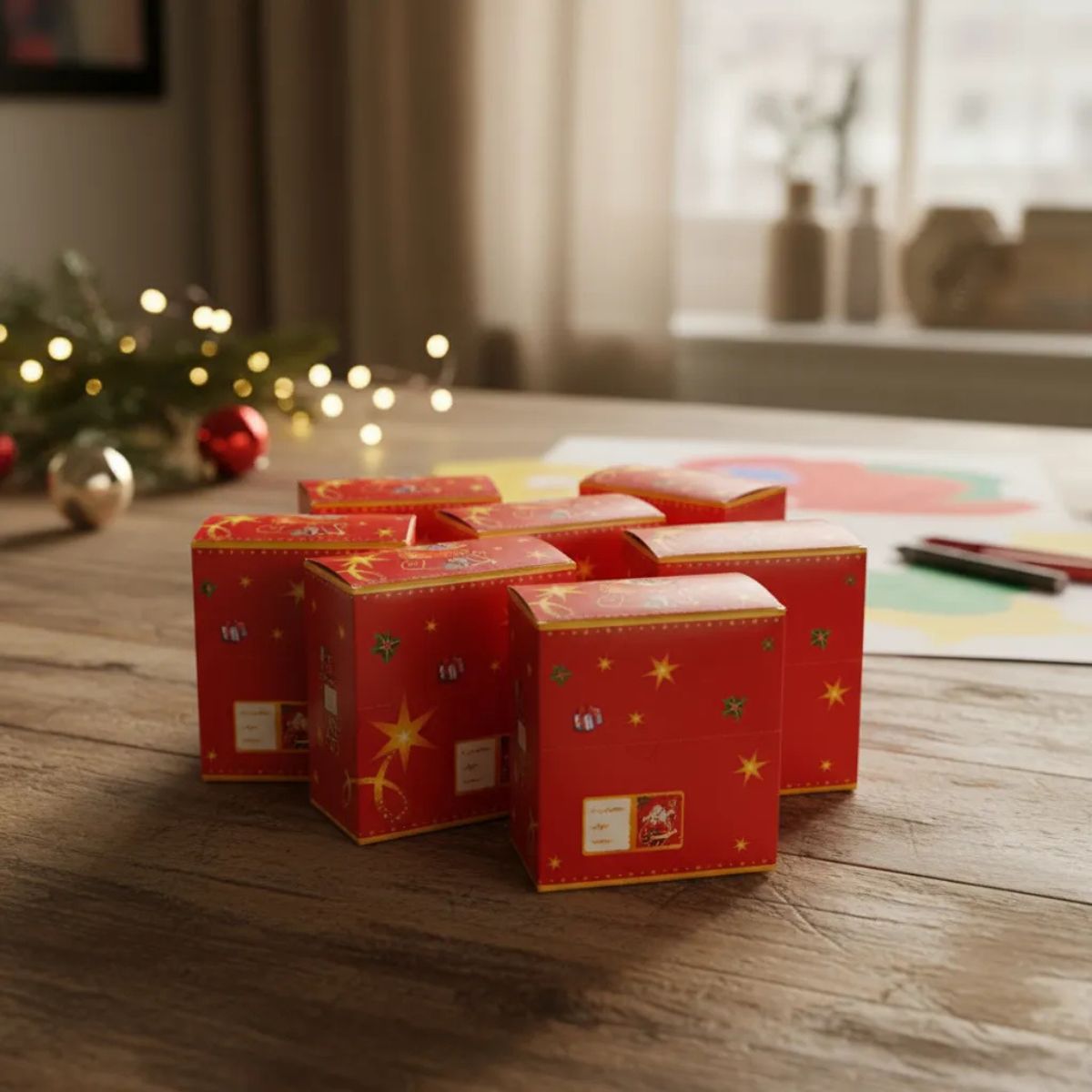 Cajitas de 60 Etiquetas Regalos Navidad - Louicid