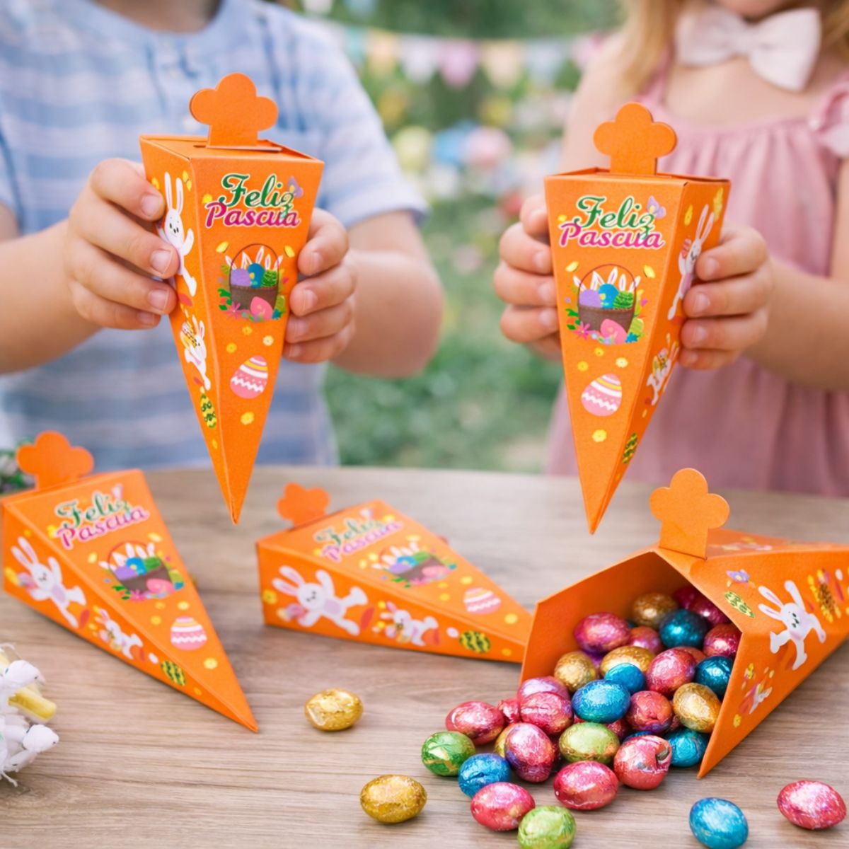 Cajita Zanahoria Feliz Fiesta Pascua Resurreción 6uds - Louicid