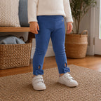Calza Bebé Niña Franela Lazo Azul Zoom - Louicid