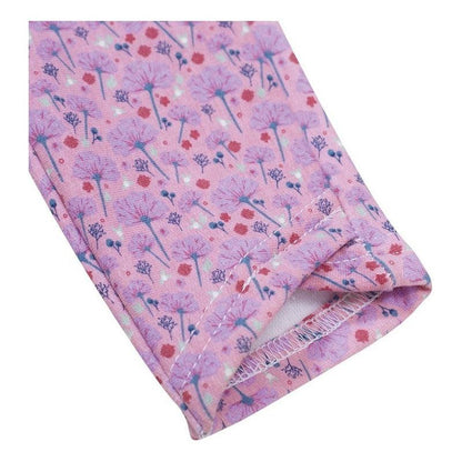 Calza Bebé Niña Con Franela Lila Estampado Floreal Pillin - Louicid