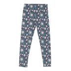 Calza De Niña Azul Estampado Floreal Pillin - Louicid