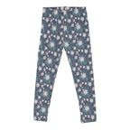 Calza De Niña Azul Estampado Floreal Pillin - Louicid