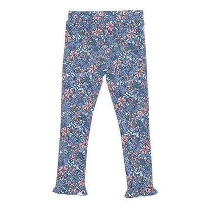 Calza Niña Con Franela Estampada Floreal Azul - Louicid