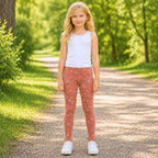 Calza Niña Estampado Floreal Naranja Parque - Louicid