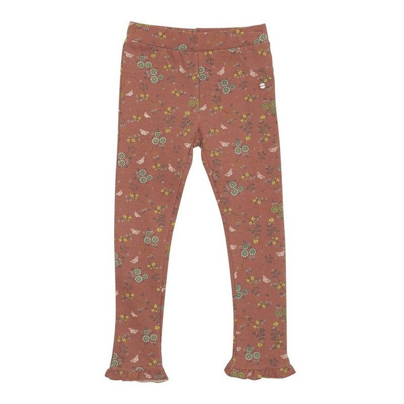 Calza Niña Estampada Floreal Naranja Pillin - Louicid