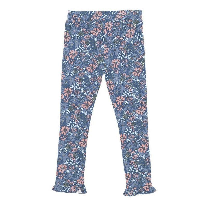 Calza Niña Con Franela Estampada Floreal Azul - Louicid