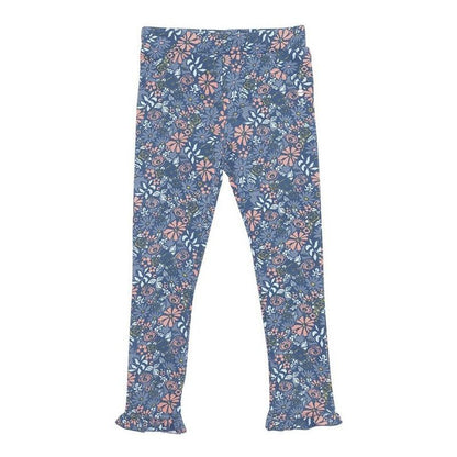 Calza Niña Con Franela Estampada Floreal Azul - Louicid
