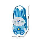 Canasto Conejo Pascua Tela 17cm Infantil Celeste Medidas - Louicid