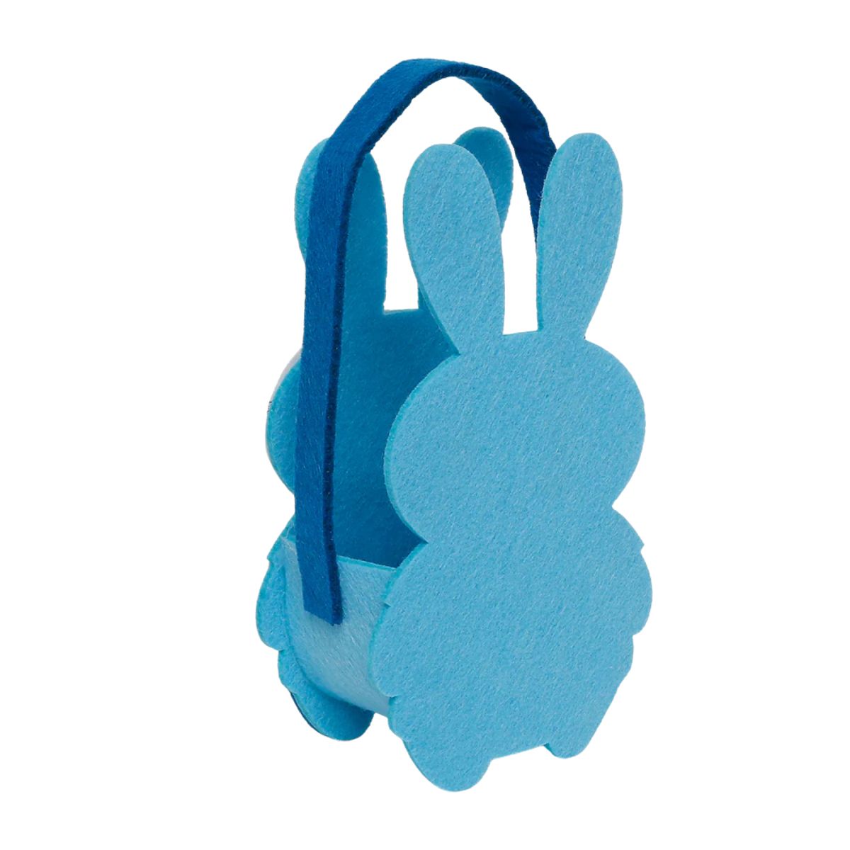 Canasto Conejo Pascua Tela 17cm Infantil Celeste Reverso - Louicid