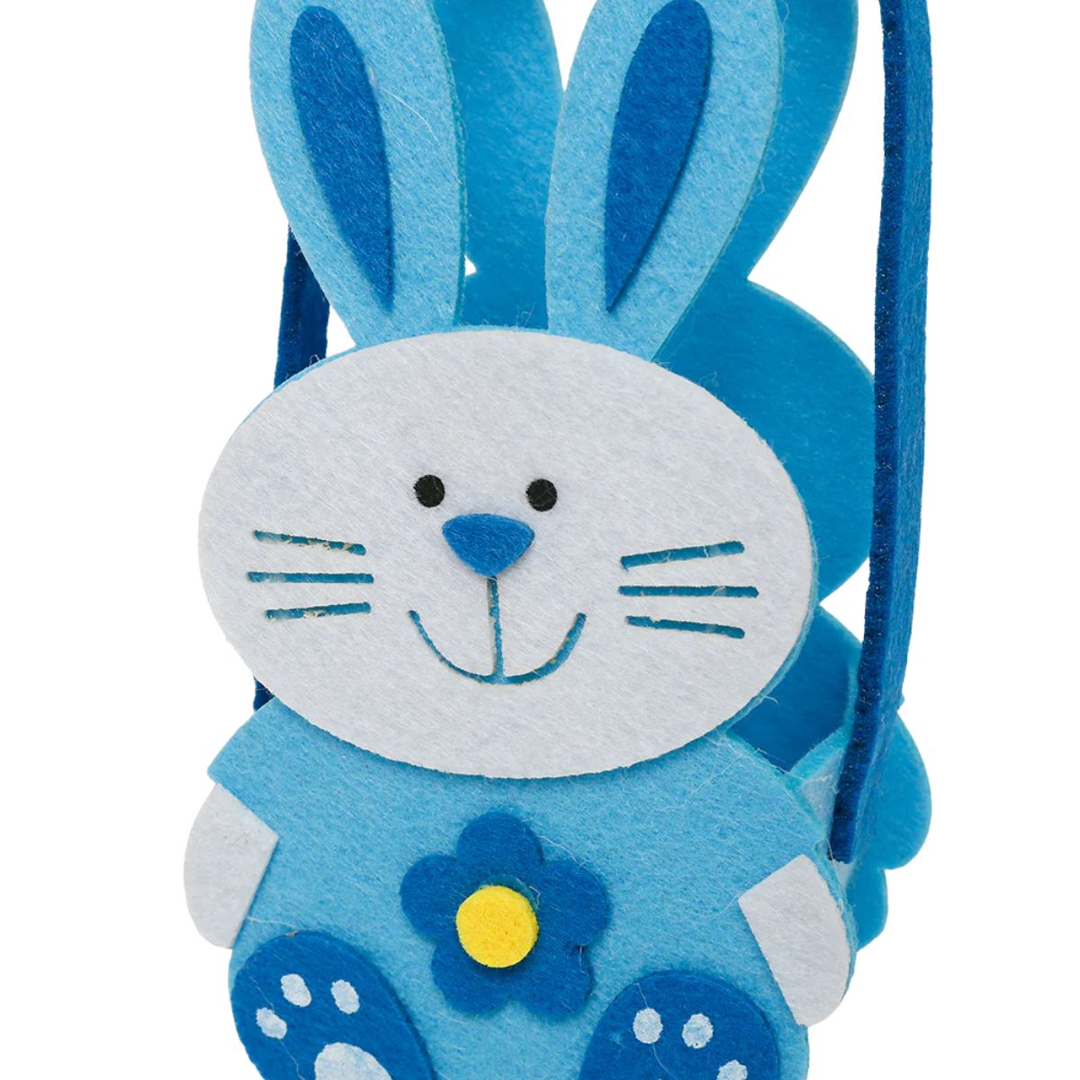 Canasto Conejo Pascua Tela 17cm Infantil Celeste Zoom - Louicid