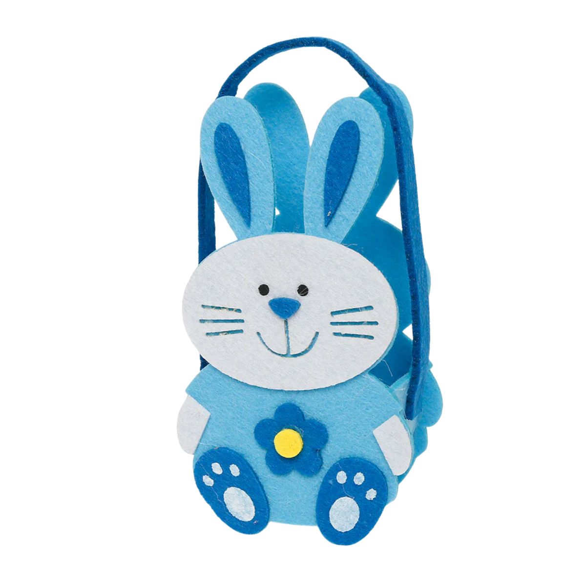 Canasto Conejo Pascua Tela 17cm Infantil Celeste - Louicid