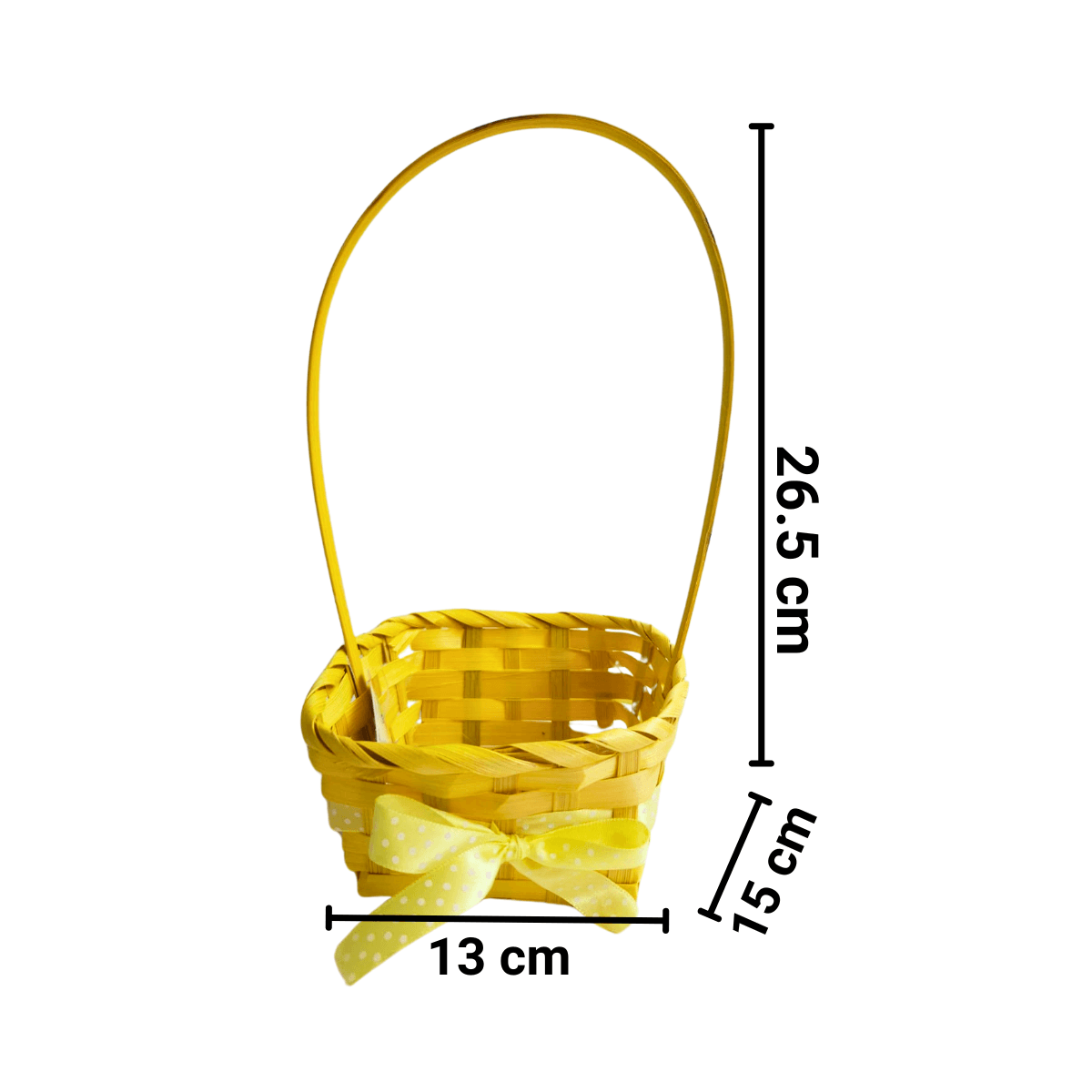 Canasto De Bambú Mediano 15x13x26cm Para Pascua Resurrección - Louicid