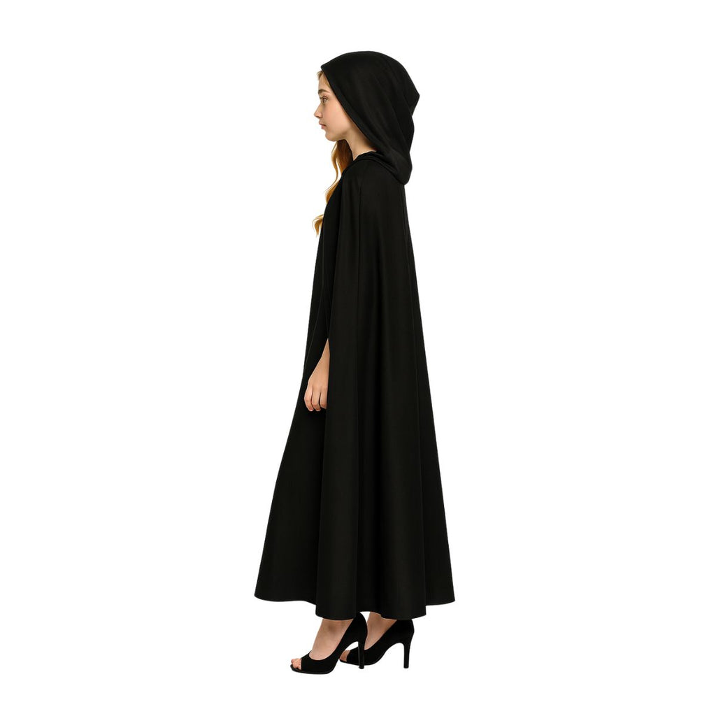 Capa Negra Con Capucha 120cm Niña - Louicid