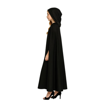 Capa Negra Con Capucha 120cm Niña - Louicid