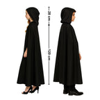 Capa Negra Con Capucha 120cm Unisex Medidas - Louicid