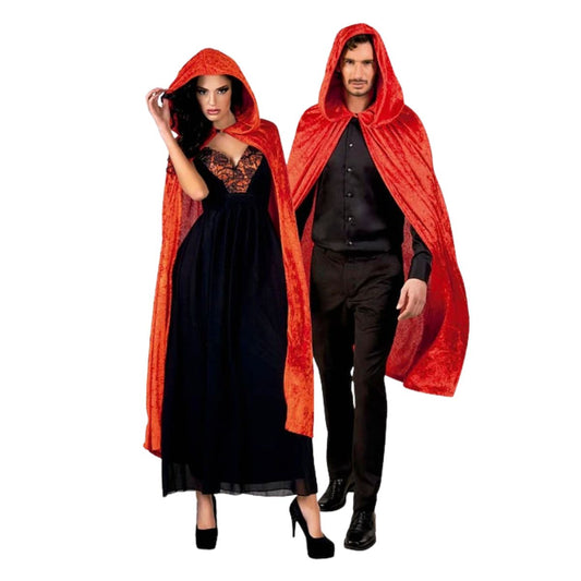Capa Terciopelo Con Capucha Roja 140cm Unisex - Louicid