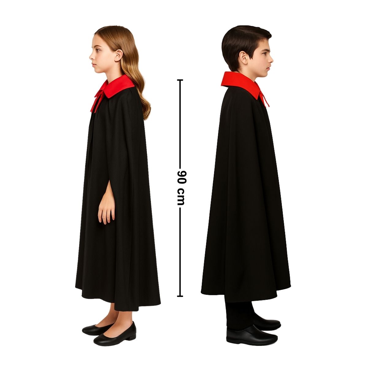 Capa Vampiro Negra 90cm Medidas - Louicid