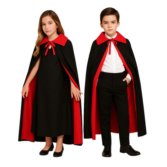 Capa Vampiro Negra 90cm Niña Niño - Louicid