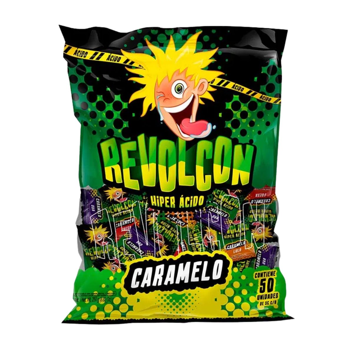Caramelo Revolcón Hiper Ácido 250gr 50 unidades - Louicid