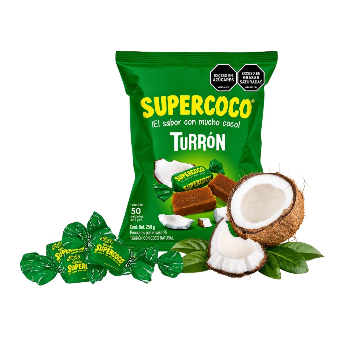 Caramelo Turrón Supercoco 50 Unidades Bolsa De 250gr - Louicid