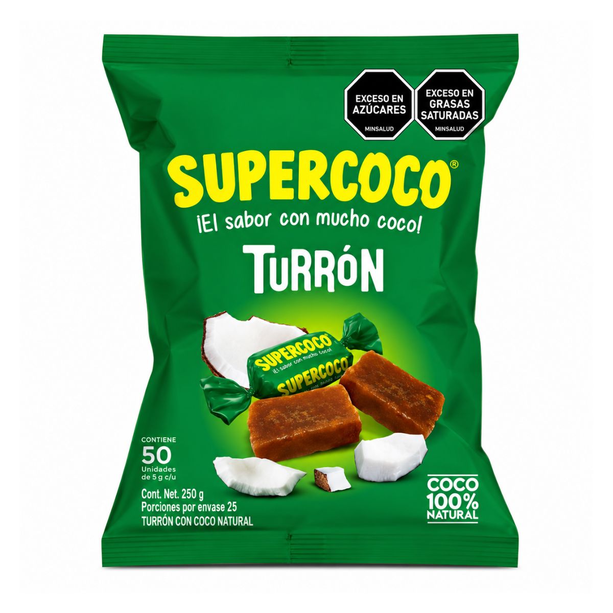 Caramelo Turrón Supercoco 50 Unidades Bolsa De 250gr - Louicid