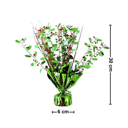 Centro de Mesa Navideño Verde 30cm Medidas - Louicid