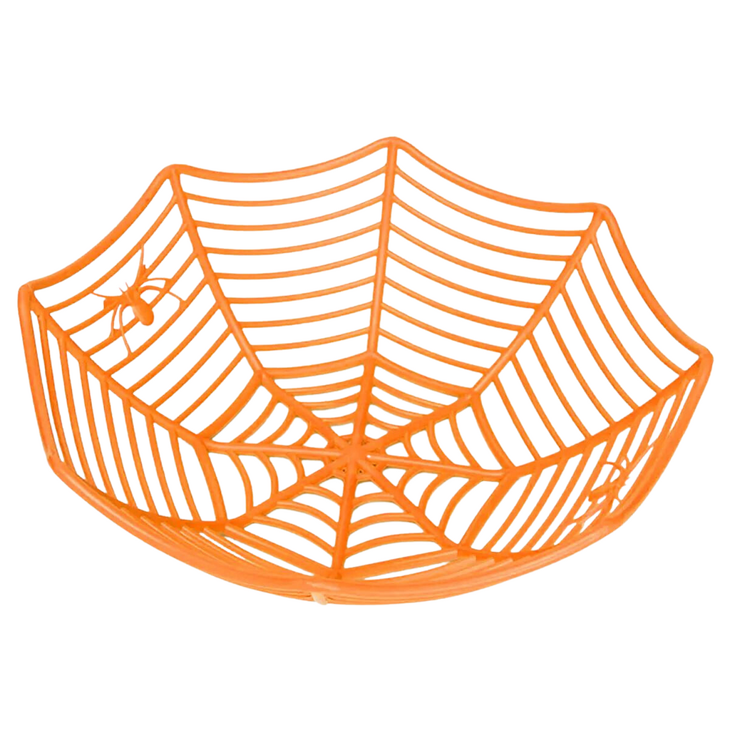Cesta De Plástico Araña Halloween Naranja - Louicid
