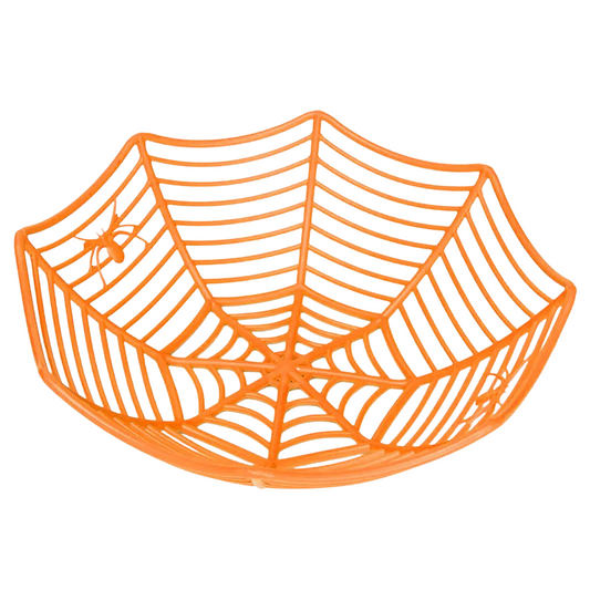 Cesta De Plástico Araña Halloween Naranja - Louicid