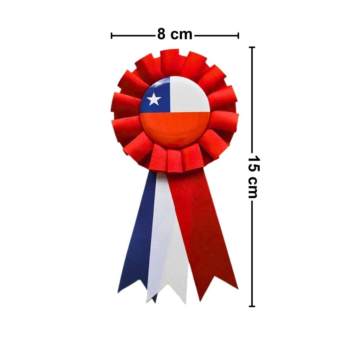 Chapita Escaparela Tricolor Chile Fiestas Patrias Medidas - Louicid
