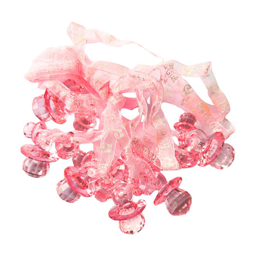Chupete Rosado Con Cinta 6pcs Baby Shower - Louicid