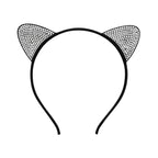 Cintillo Negro De Gatita Orejas Diamantes - Louicid