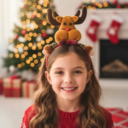 Cintillo Niña Navideño Reno con Manos Fiesta Navidad - Louicid