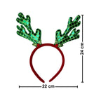 Cintillo Niña Reno Verde Brillante Navidad Medidas - Louicid