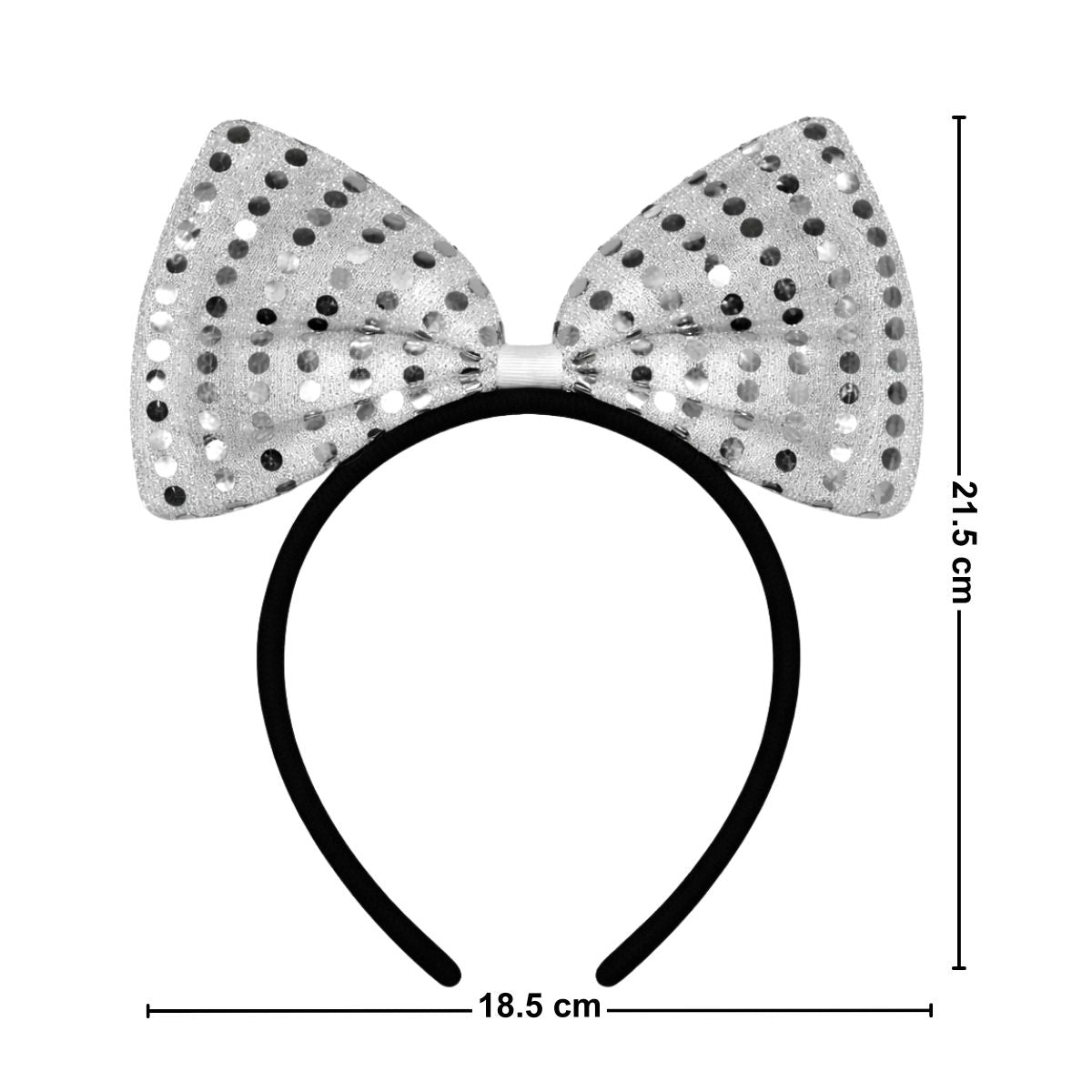 Cintillo Niña Rosetón Lentejuelas Gris Medidas - Louicid