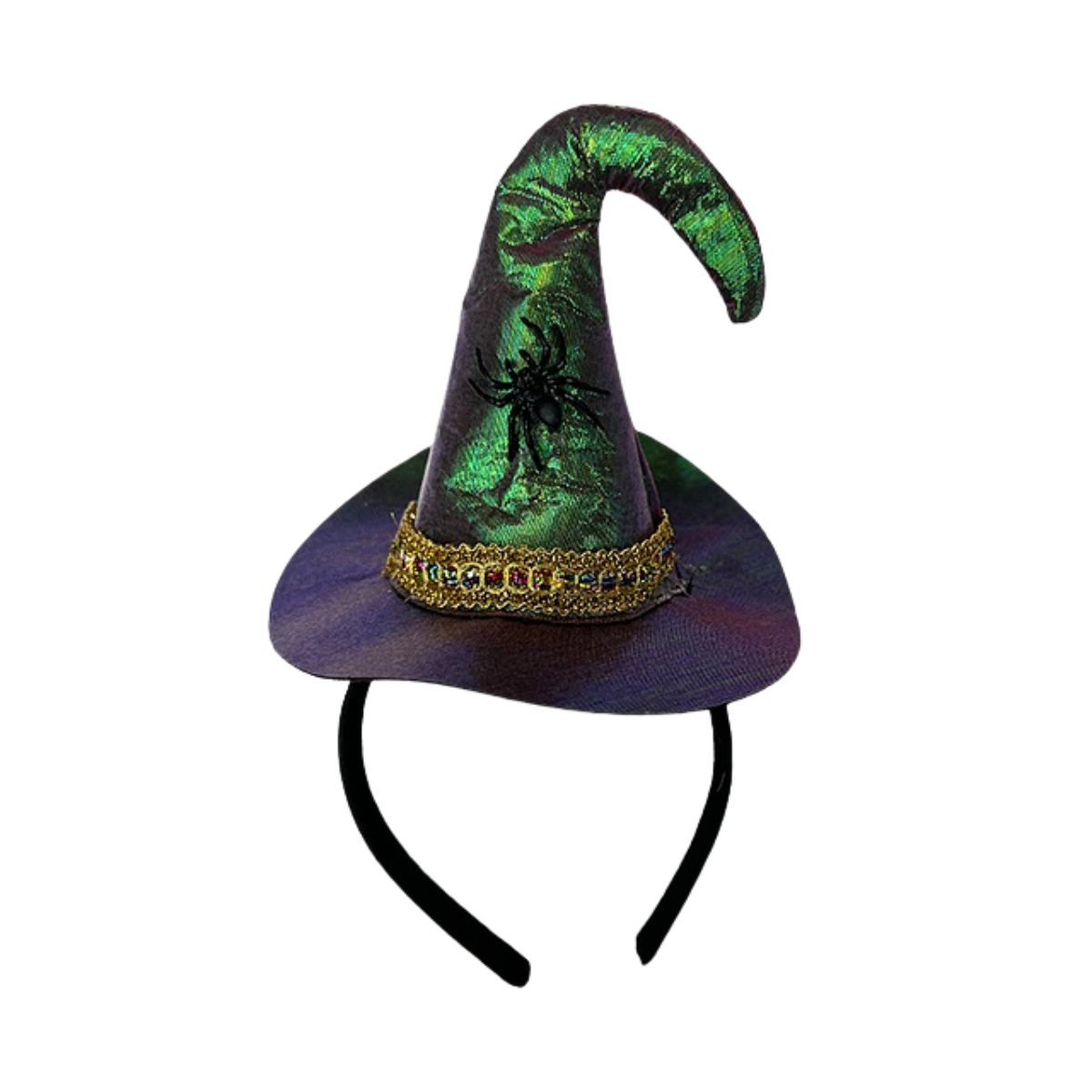 Cintillo Sombrero Bruja Verde Iridiscente - Louicid
