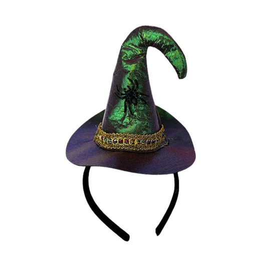 Cintillo Sombrero Bruja Verde Iridiscente - Louicid