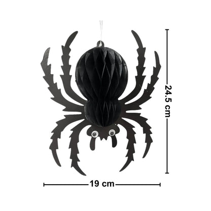 Colgante Araña Negra 24cm Halloween Medidas - Louicid