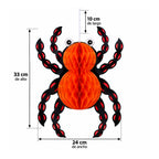 Colgante Araña Papel Naranja Halloween 33cm Medidas - Louicid